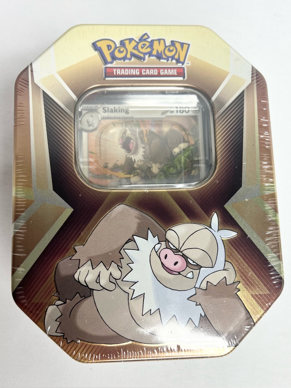 Pokémon TCG Slaking Triple Whammy Tin 3 Booster Packs + 3 Foils **NEW Sealed**